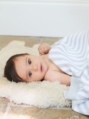 The Little Tailor Baby Chevron Design 100% Cotton Knitted Shawl - Image 6 of 7