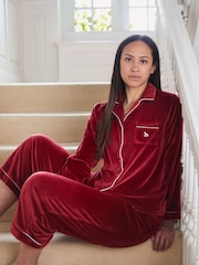 The Little Tailor Luxury Soft Touch Velour Christmas Pyjamas - Image 1 of 9