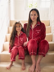 The Little Tailor Luxury Soft Touch Velour Christmas Pyjamas - Image 3 of 9