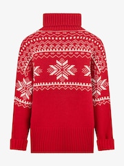 The Little Tailor Snowflake Chunky Knit Slouch Christmas Jumper - Image 3 of 5