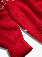 The Little Tailor Snowflake Chunky Knit Slouch Christmas Jumper - Image 4 of 5