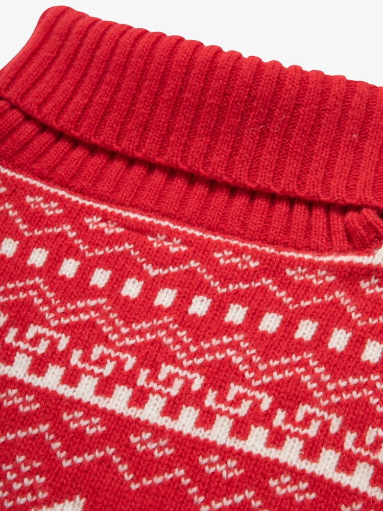 Rot - The Little Tailor Weihnachtspullover aus grobem Strick mit Schneeflockenmotiv - Bild 5 von 5 Rot - The Little Tailor Weihnachtspullover aus grobem Strick mit Schneeflockenmotiv - Bild 5 von 5