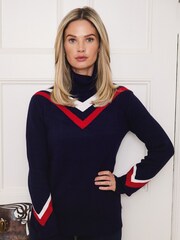 The Little Tailor Slim Fit Retro Sport Christmas Jumper - Image 1 of 7