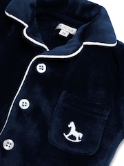 The Little Tailor Baby Luxury Soft Touch Velour Christmas Onsie Rompersuit - Image 6 of 7