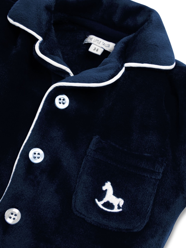 The Little Tailor Baby Luxury Soft Touch Velour Christmas Onsie Rompersuit - Image 6 of 7