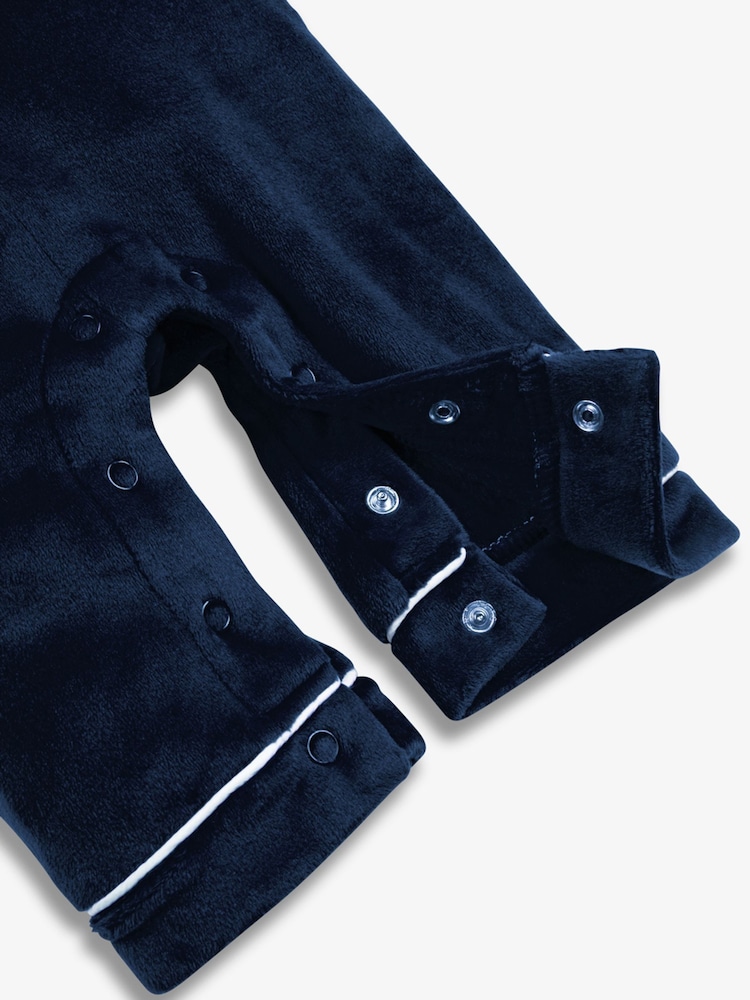 The Little Tailor Baby Luxury Soft Touch Velour Christmas Onsie Rompersuit - Image 7 of 7