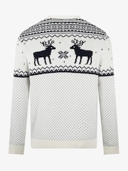 The Little Tailor Mens Christmas 100% Cotton Reindeer Fairisle Pattern Jumper - Image 5 of 7