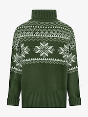 The Little Tailor Snowflake Chunky Knit Slouch Christmas Jumper - Image 5 of 7