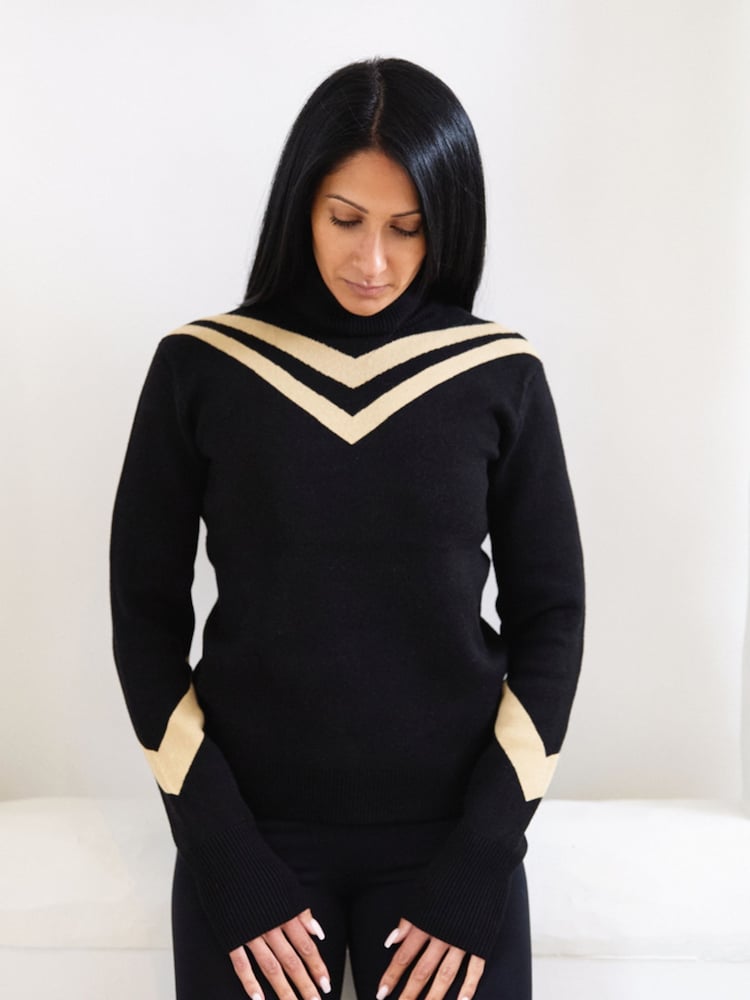Negro - The Little Tailor Slim Fit Retro Sport Christmas Jumper - Imagen 1 de 6 Negro - The Little Tailor Slim Fit Retro Sport Christmas Jumper - Imagen 1 de 6
