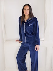 The Little Tailor Luxury Soft Touch Velour Christmas Pyjamas - Image 1 of 11