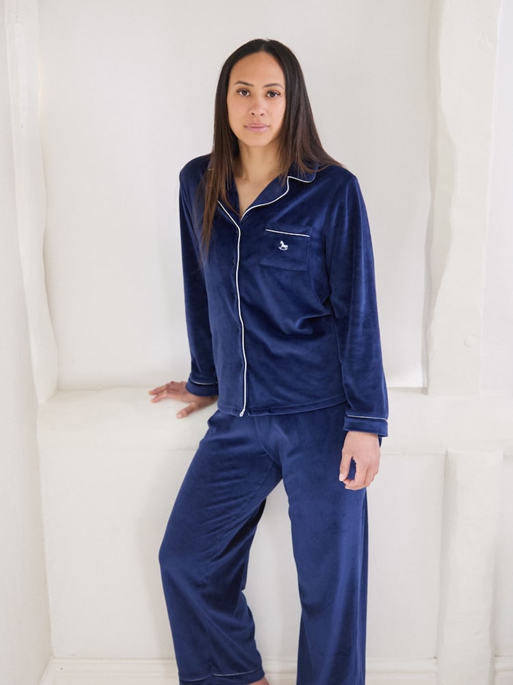 The Little Tailor Luxury Soft Touch Velour Christmas Pyjamas - Image 1 of 11