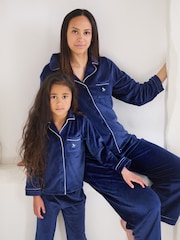 The Little Tailor Luxury Soft Touch Velour Christmas Pyjamas - Image 2 of 11