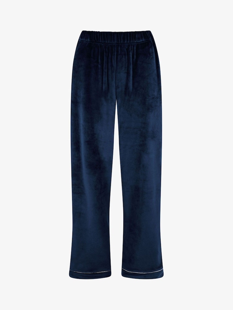 Bleu - The Little Tailor Pyjama de Noël en velours doux de luxe - Image 6 of 11