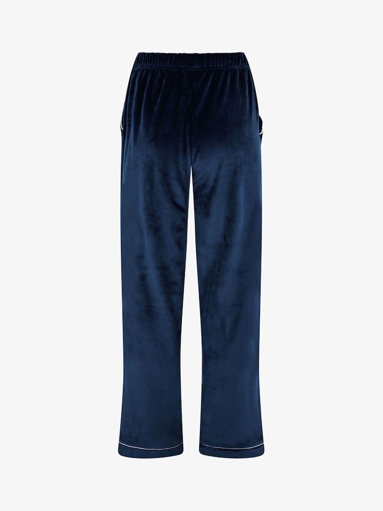 Bleu - The Little Tailor Pyjama de Noël en velours doux de luxe - Image 7 of 11