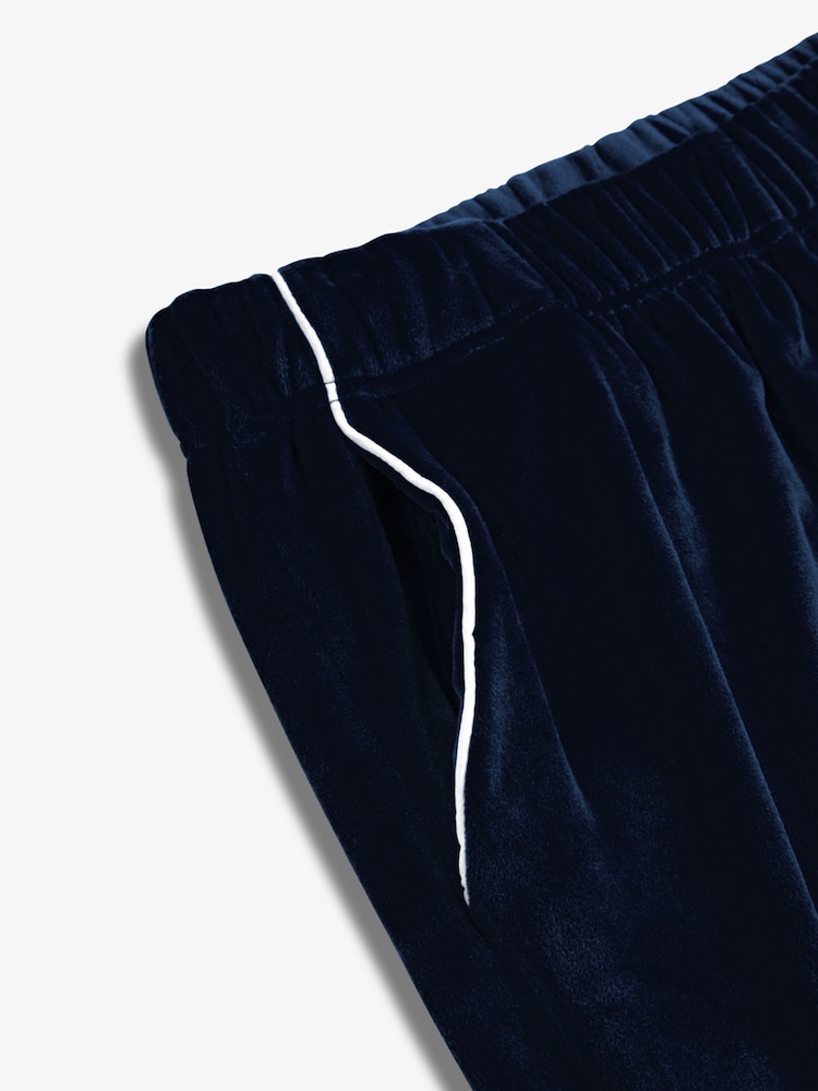 Bleu - The Little Tailor Pyjama de Noël en velours doux de luxe - Image 8 of 11