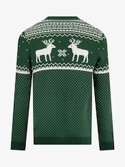 The Little Tailor Mens Christmas 100% Cotton Reindeer Fairisle Pattern Jumper - Image 5 of 7