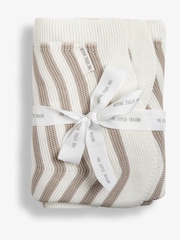 The Little Tailor Baby Chevron Design 100% Cotton Knitted Shawl - Image 1 of 7