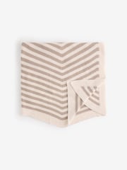 The Little Tailor Baby Chevron Design 100% Cotton Knitted Shawl - Image 2 of 7