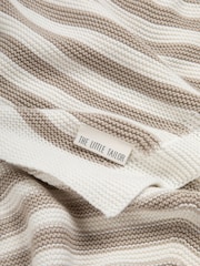 The Little Tailor Baby Chevron Design 100% Cotton Knitted Shawl - Image 5 of 7