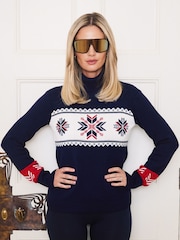 The Little Tailor Snowflake Slim Fit Christmas Jumper - Image 2 of 7
