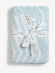 The Little Tailor Baby Chevron Design 100% Cotton Knitted Shawl - Image 1 of 5