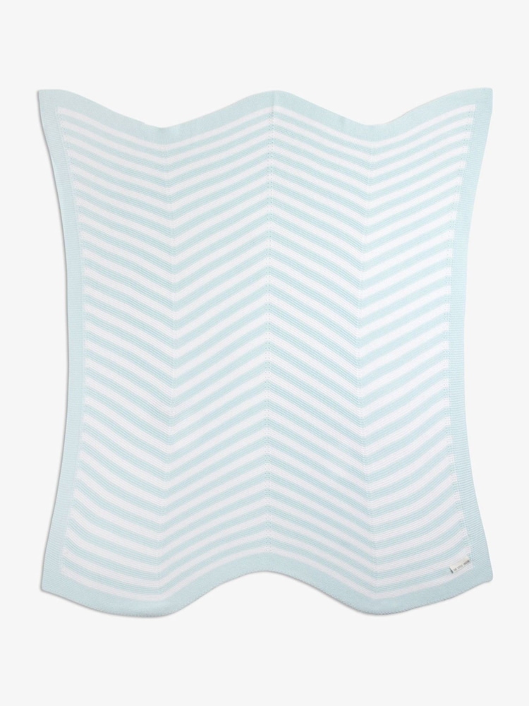 The Little Tailor Baby Chevron Design 100% Cotton Knitted Shawl - Image 2 of 5