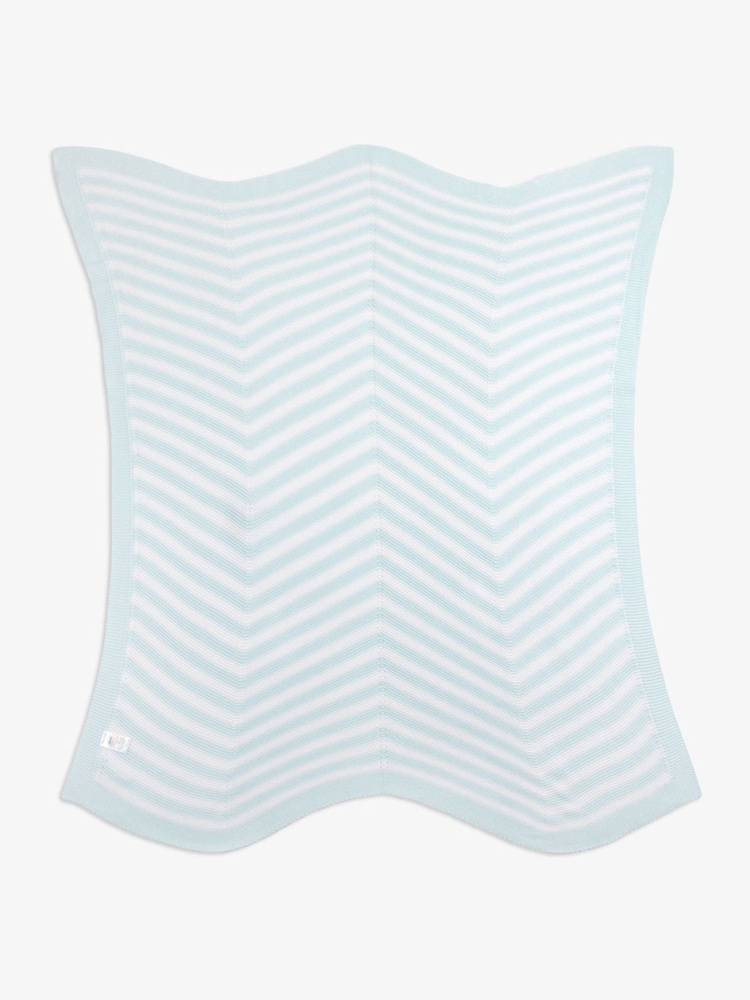 The Little Tailor Baby Chevron Design 100% Cotton Knitted Shawl - Image 3 of 5