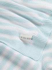 The Little Tailor Baby Chevron Design 100% Cotton Knitted Shawl - Image 4 of 5