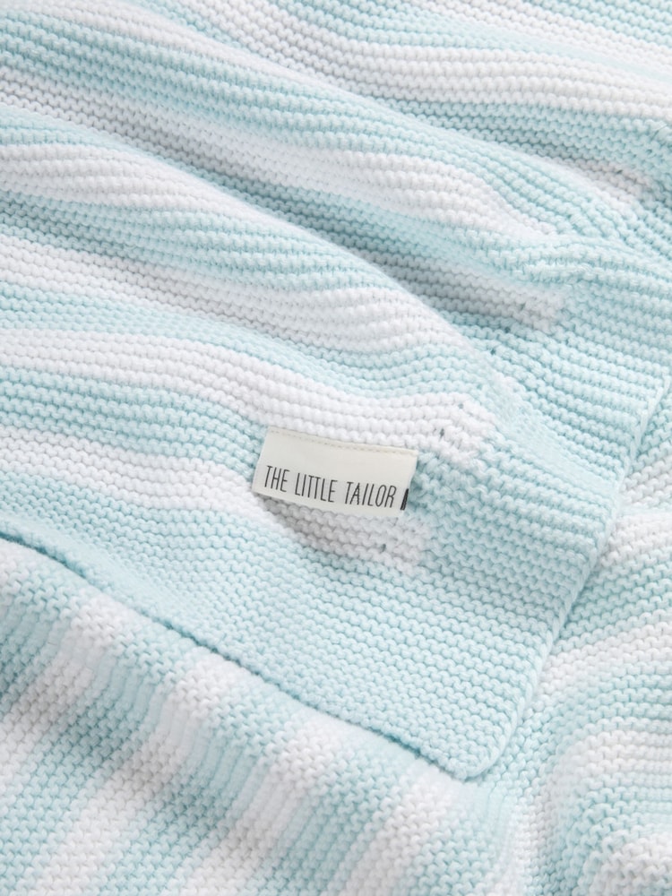 The Little Tailor Baby Chevron Design 100% Cotton Knitted Shawl - Image 4 of 5