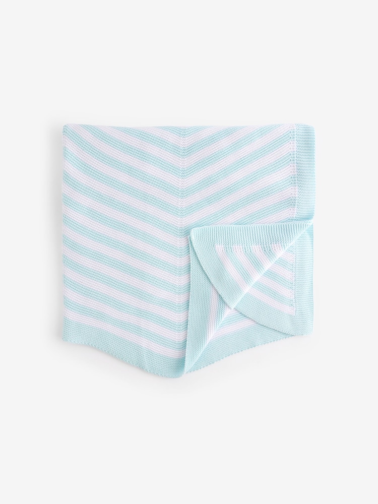 The Little Tailor Baby Chevron Design 100% Cotton Knitted Shawl - Image 5 of 5