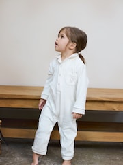 The Little Tailor Baby Luxury Soft Touch Velour Christmas Onsie Rompersuit - Image 2 of 3