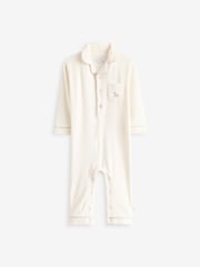 The Little Tailor Baby Luxury Soft Touch Velour Christmas Onsie Rompersuit - Image 3 of 3