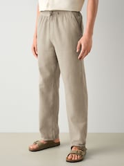 Stone Textured Elasticated Waist 100% Cotton Trousers - Image 1 of 11