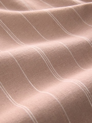 Pink/White Regular Tapered Fit Cotton Linen Striped Trousers - Image 9 of 10