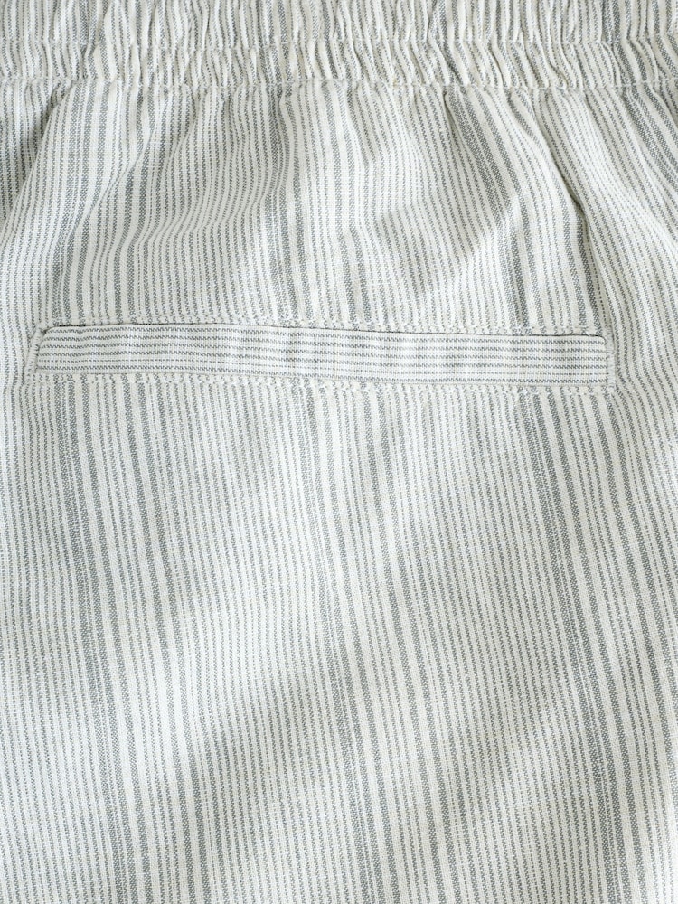 Verde/crudo - Corte amplio - Cotton Linen Striped Trousers - Imagen 12 de 12