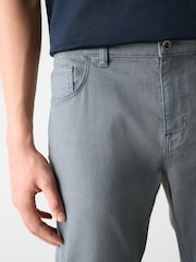 Blue Slate 5 Pocket Cotton Linen Trousers - Image 4 of 10
