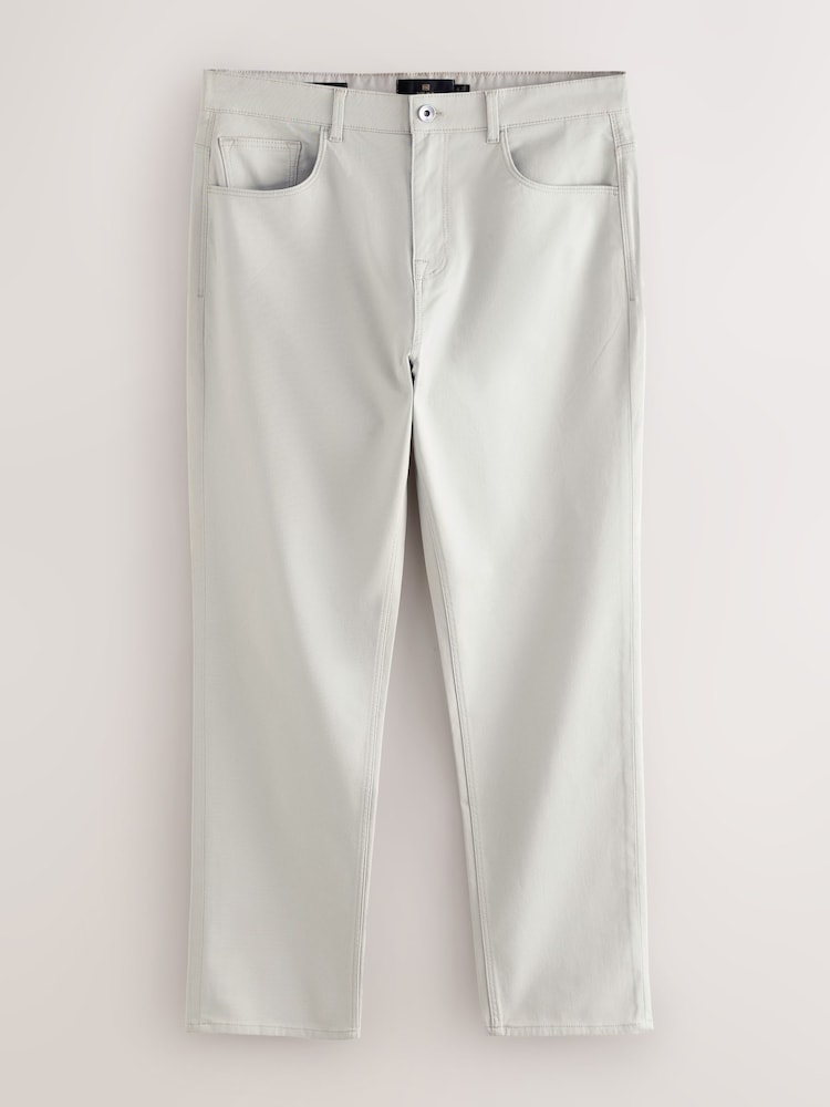 Light Grey Slim Fit 5 Pocket Soft Touch Trousers - Image 9 of 9 Light Grey Slim Fit 5 Pocket Soft Touch Trousers - Image 9 of 9