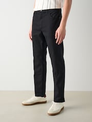 Black 5 Pocket Cotton Linen Trousers - Image 1 of 11