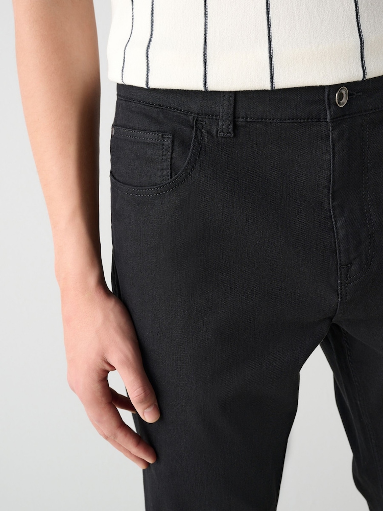 Black 5 Pocket Cotton Linen Trousers - Image 5 of 11
