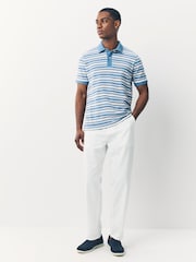 White Regular Tapered Fit Linen Cotton Chino Trousers - Image 2 of 10
