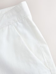 White Regular Tapered Fit Linen Cotton Chino Trousers - Image 9 of 10