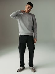 Black Regular Tapered Fit Tech Stretch Utility Cargo Trousers - Image 2 of 9