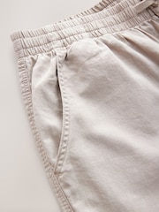 Natural - Ajuste cônico regular - Calças chino de linho e algodão - Imagem 10 de 10