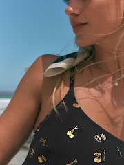 Rockett St George Black/Gold Cherry Backless Swimsuit - Image 5 of 9