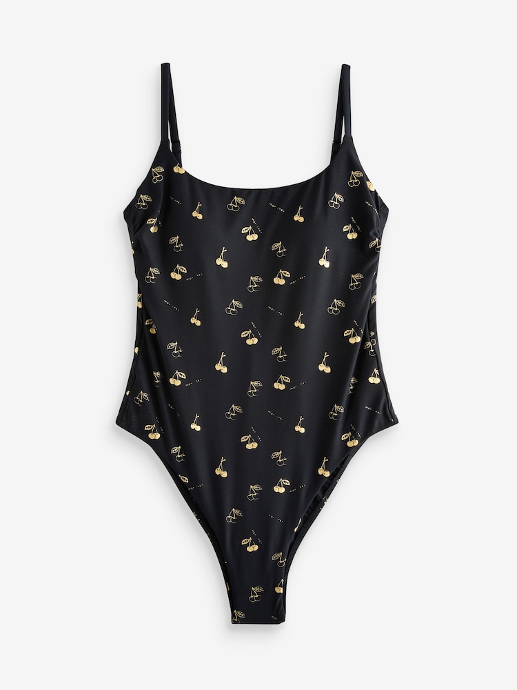 Rockett St George Black/Gold Cherry Backless Swimsuit - Image 7 of 9