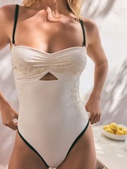 Rockett St George Ecru Embroidered Swimsuit - Image 4 of 10