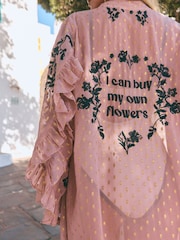 Rockett St George Embroidered Long Line Kimono - Bild 2 von 6
