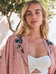 Rockett St George Embroidered Long Line Kimono - Bild 5 von 6