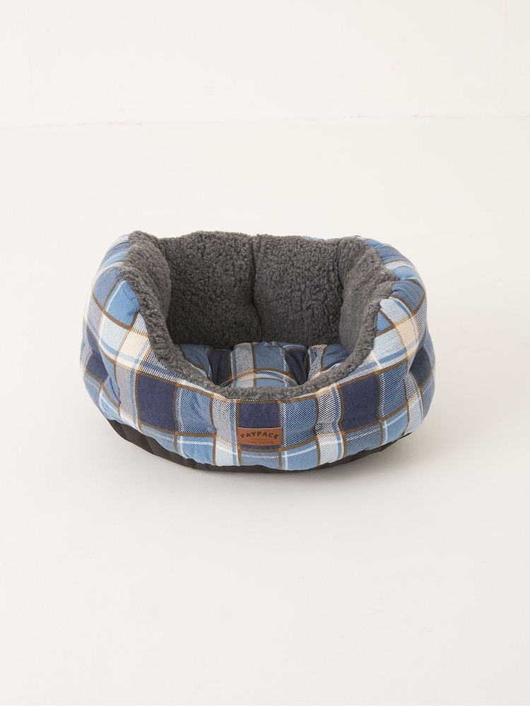 FatFace Blue 45cm Check Pet Bed - Image 1 of 4 FatFace Blue 45cm Check Pet Bed - Image 1 of 4