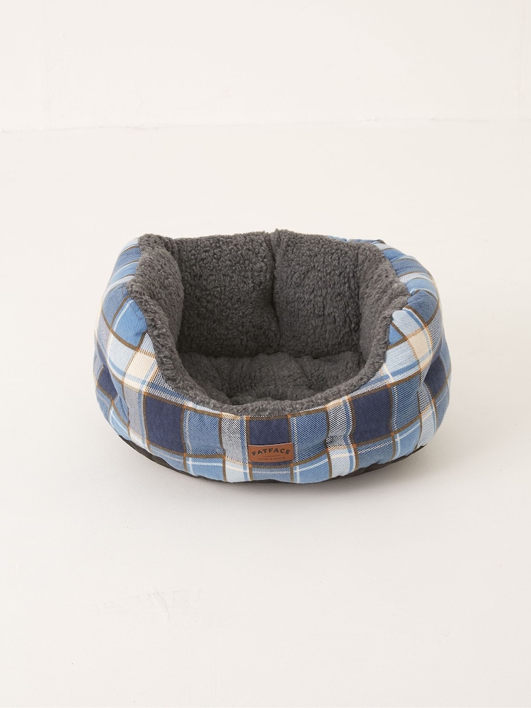 FatFace Blue 45cm Check Pet Bed - Image 2 of 4